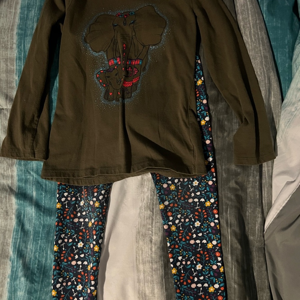 Falls Creek Brown Top with Blue Accents